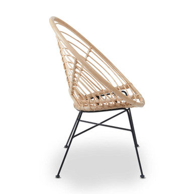 Orsina Java Natural Rattan Round Chair – Modern Coastal Accent Chair