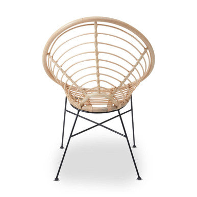 Orsina Java Natural Rattan Round Chair – Modern Coastal Accent Chair