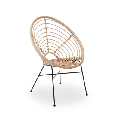 Orsina Java Natural Rattan Round Chair – Modern Coastal Accent Chair