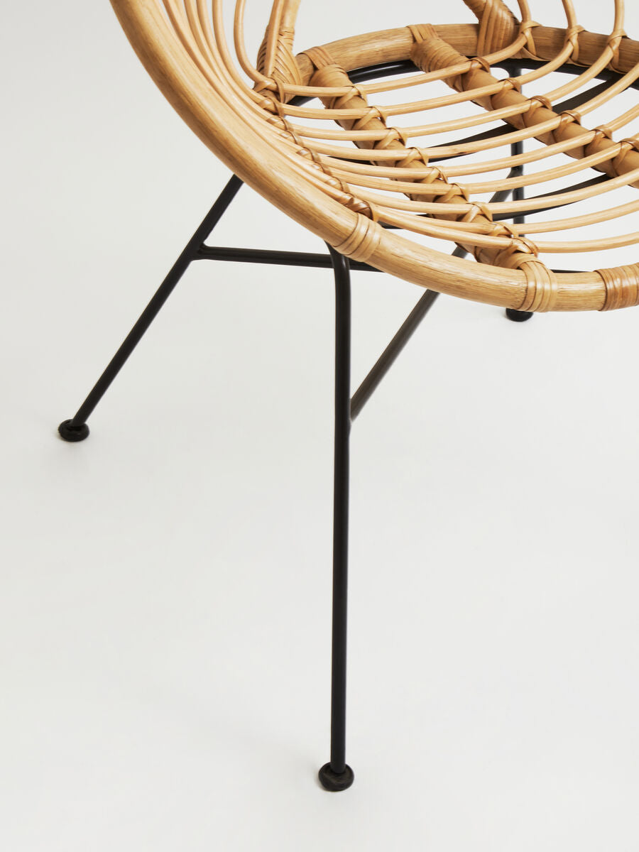 Orsina Java Natural Rattan Round Chair – Modern Coastal Accent Chair
