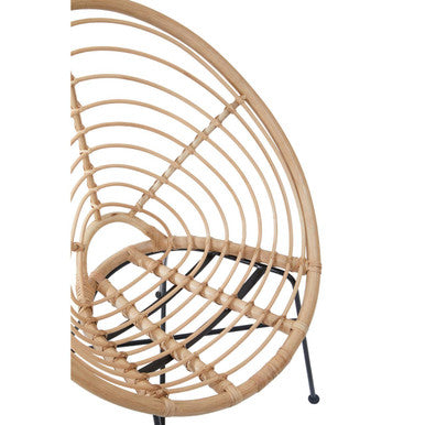Orsina Java Natural Rattan Round Chair – Modern Coastal Accent Chair