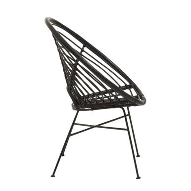 Orsina Java Black Natural Rattan Round Accent Chair – Modern Lounge
