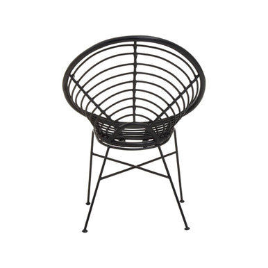 Orsina Java Black Natural Rattan Round Accent Chair – Modern Lounge