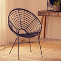 Orsina Java Black Natural Rattan Round Accent Chair – Modern Lounge