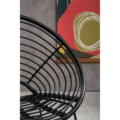 Orsina Java Black Natural Rattan Round Accent Chair – Modern Lounge