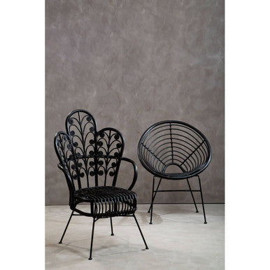 Orsina Java Black Natural Rattan Round Accent Chair – Modern Lounge