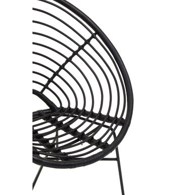 Orsina Java Black Natural Rattan Round Accent Chair – Modern Lounge