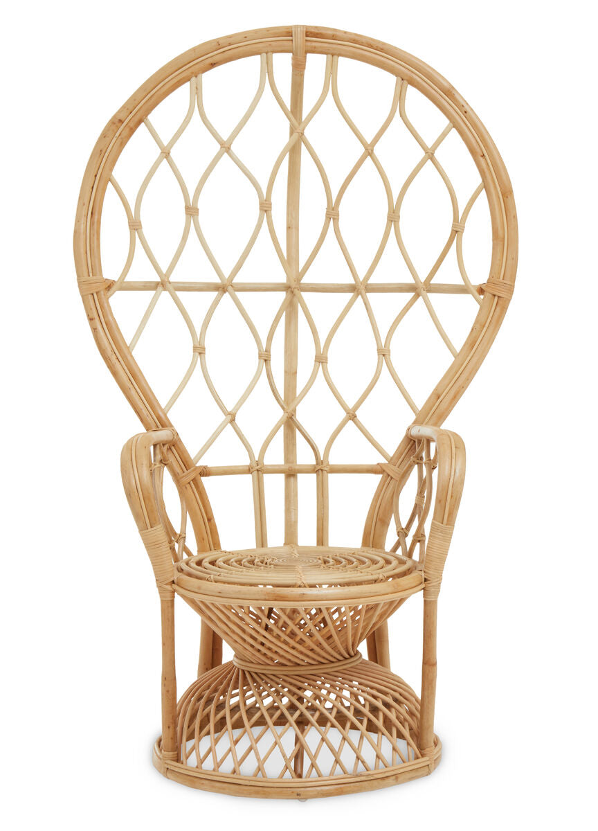 Orsina Java Natural Rattan Curved Accent Chair – Coastal High Back