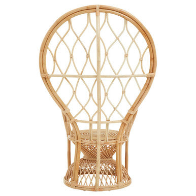 Orsina Java Natural Rattan Curved Accent Chair – Coastal High Back