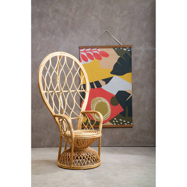 Orsina Java Natural Rattan Curved Accent Chair – Coastal High Back