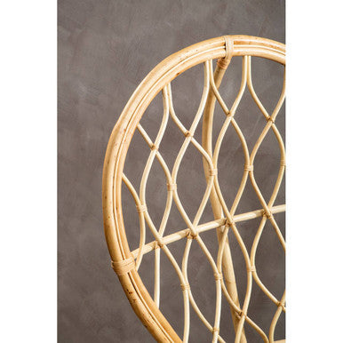Orsina Java Natural Rattan Curved Accent Chair – Coastal High Back
