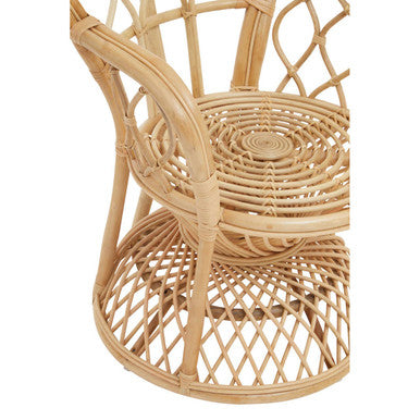 Orsina Java Natural Rattan Curved Accent Chair – Coastal High Back