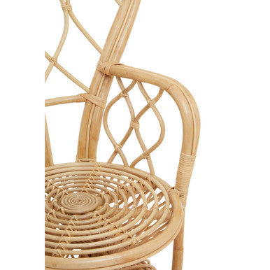 Orsina Java Natural Rattan Curved Accent Chair – Coastal High Back