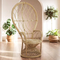 Orsina Java Natural Rattan Curved Accent Chair – Coastal High Back