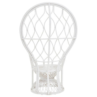 Orsina Java Grey and White Natural Rattan Curved Accent Chair