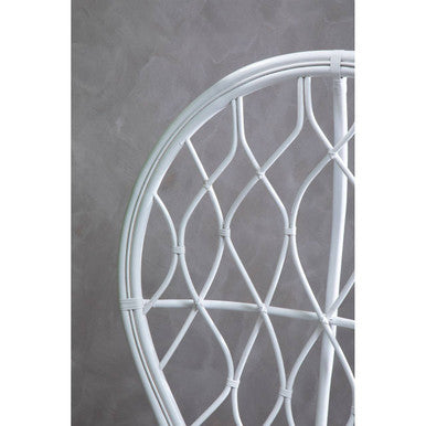 Orsina Java Grey and White Natural Rattan Curved Accent Chair