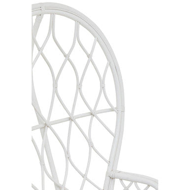 Orsina Java Grey and White Natural Rattan Curved Accent Chair