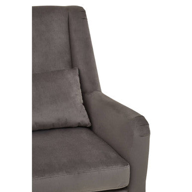 Orsina Doucet Grey Velvet Accent Chair with Gold Finish Legs
