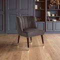 Orsina Doucet Grey Velvet Dining Chair | Mid-Century Black Legs