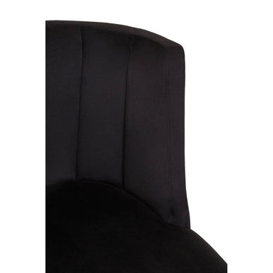Orsina Doucet Black Velvet Dining Chair with Gold-Tipped Legs