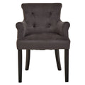 Orsina Doucet Grey Velvet Dining Chair | Tufted Ring Back Accent