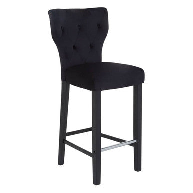 Orsina Decatour Black Bar Stool – Padded Fabric Counter Chair