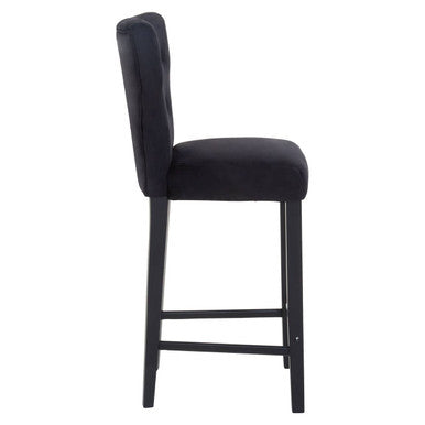 Orsina Decatour Black Bar Stool – Padded Fabric Counter Chair