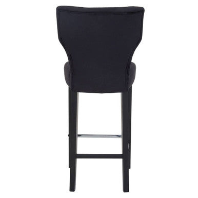 Orsina Decatour Black Bar Stool – Padded Fabric Counter Chair