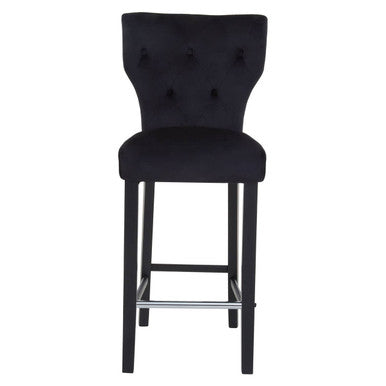 Orsina Decatour Black Bar Stool – Padded Fabric Counter Chair