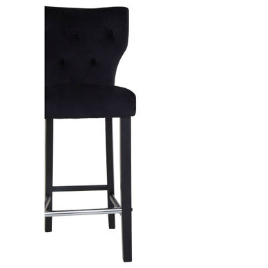 Orsina Decatour Black Bar Stool – Padded Fabric Counter Chair