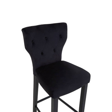 Orsina Decatour Black Bar Stool – Padded Fabric Counter Chair