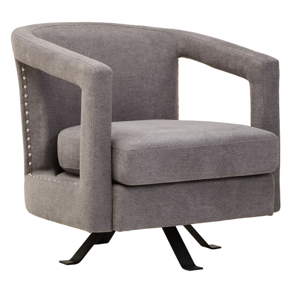 Orsina Hestia Ash Velvet Swivel Chair – Modern Living Room Accent Chair