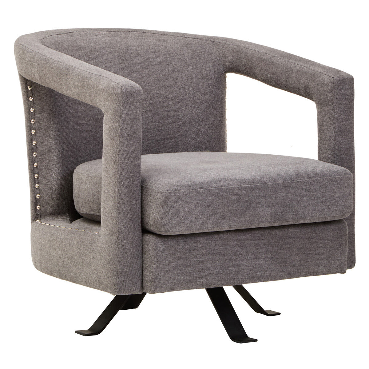 Orsina Hestia Ash Velvet Swivel Chair – Modern Living Room Accent Chair