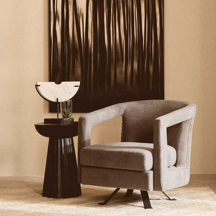 Orsina Hestia Ash Velvet Swivel Chair – Modern Living Room Accent Chair