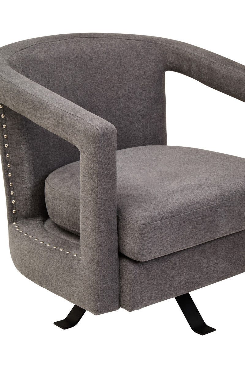 Orsina Hestia Ash Velvet Swivel Chair – Modern Living Room Accent Chair