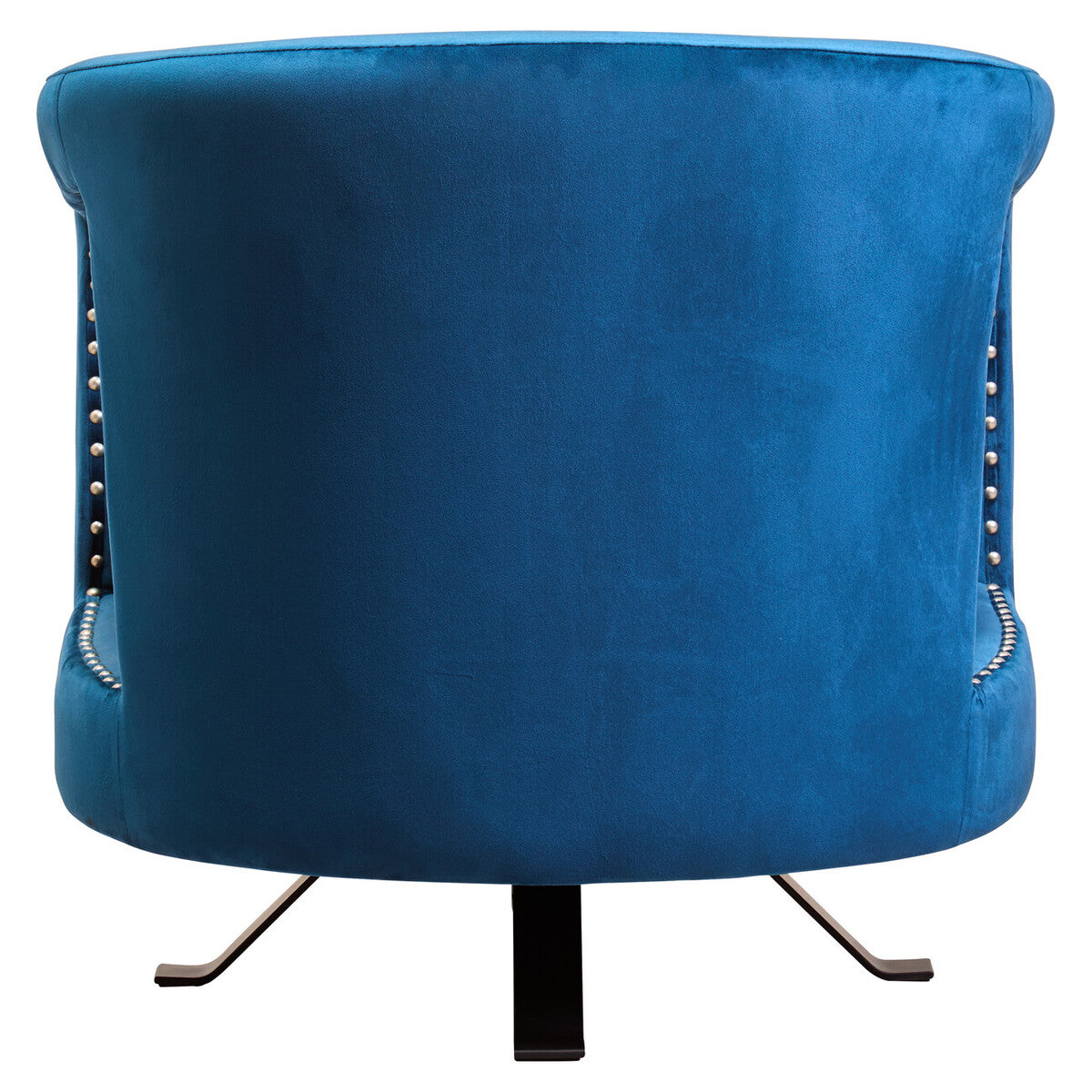 Orsina Hestia Blue Velvet Swivel Chair – Modern Studded Armchair