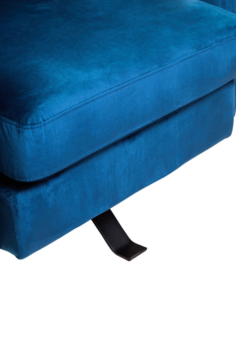 Orsina Hestia Blue Velvet Swivel Chair – Modern Studded Armchair
