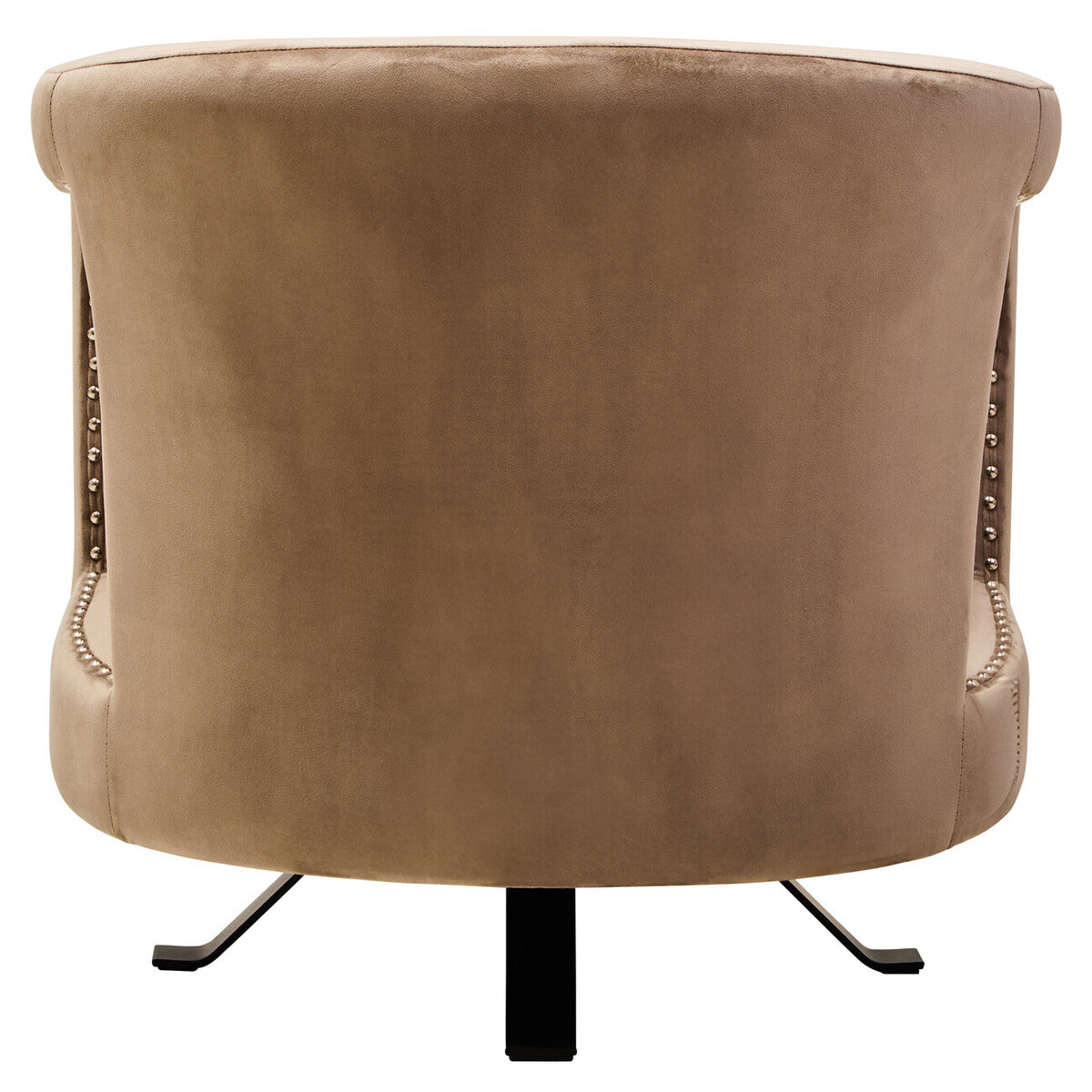 Orsina Hestia Mink Velvet Swivel Accent Chair with Stud Detail