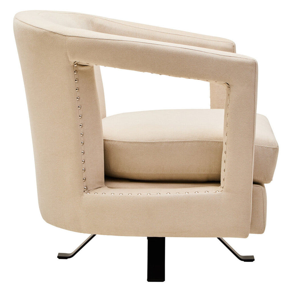 Orsina Hestia Beige Velvet Swivel Chair – Modern Accent Armchair
