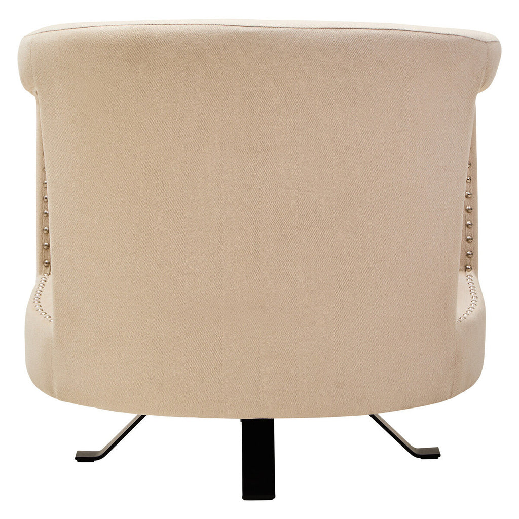 Orsina Hestia Beige Velvet Swivel Chair – Modern Accent Armchair