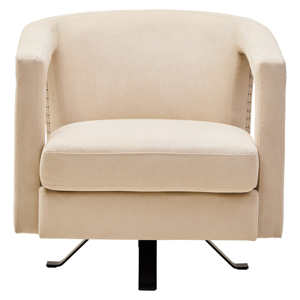 Orsina Hestia Beige Velvet Swivel Chair – Modern Accent Armchair