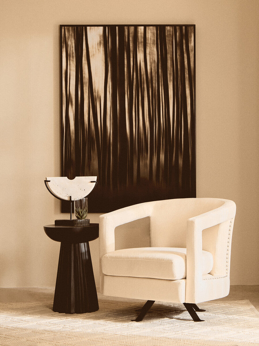 Orsina Hestia Beige Velvet Swivel Chair – Modern Accent Armchair