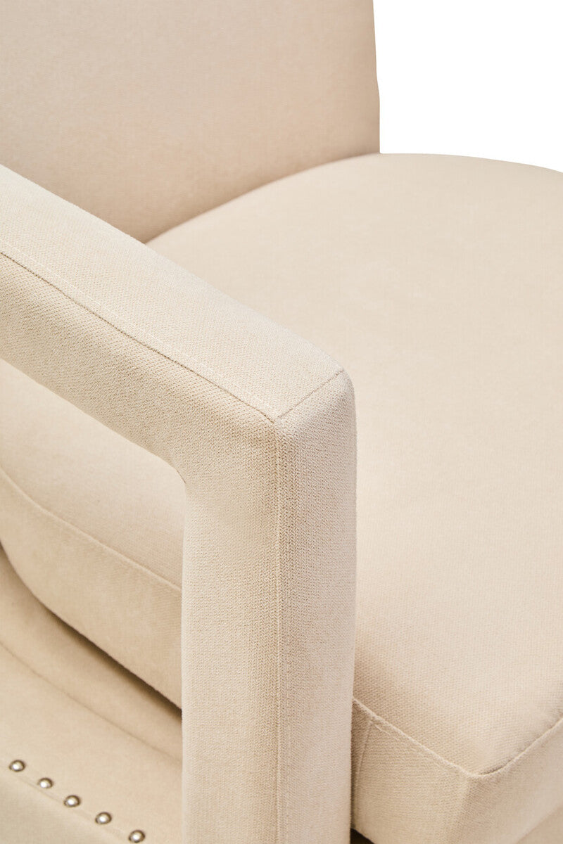 Orsina Hestia Beige Velvet Swivel Chair – Modern Accent Armchair