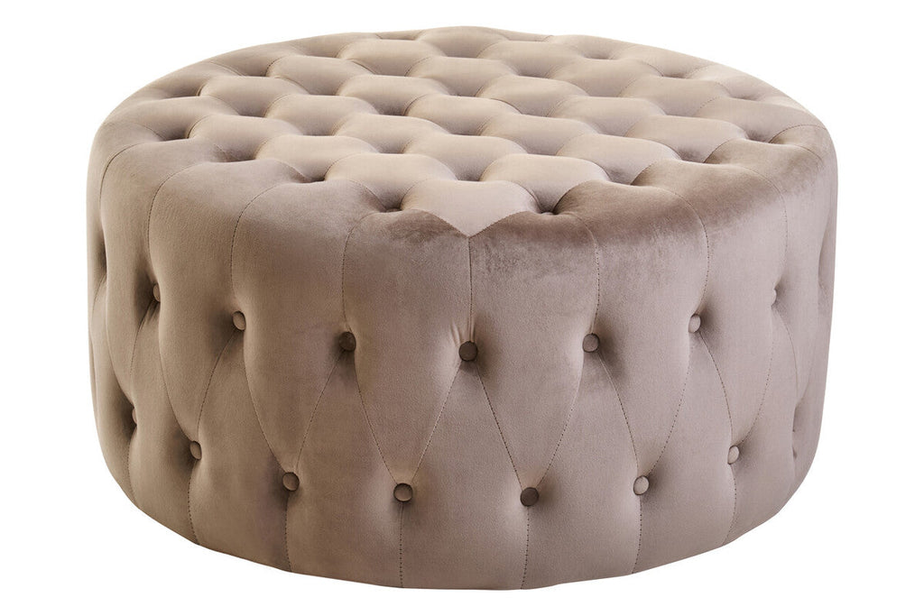 Orsina Haley Mink Velvet Round Tufted Footstool | 91cm Large Ottoman