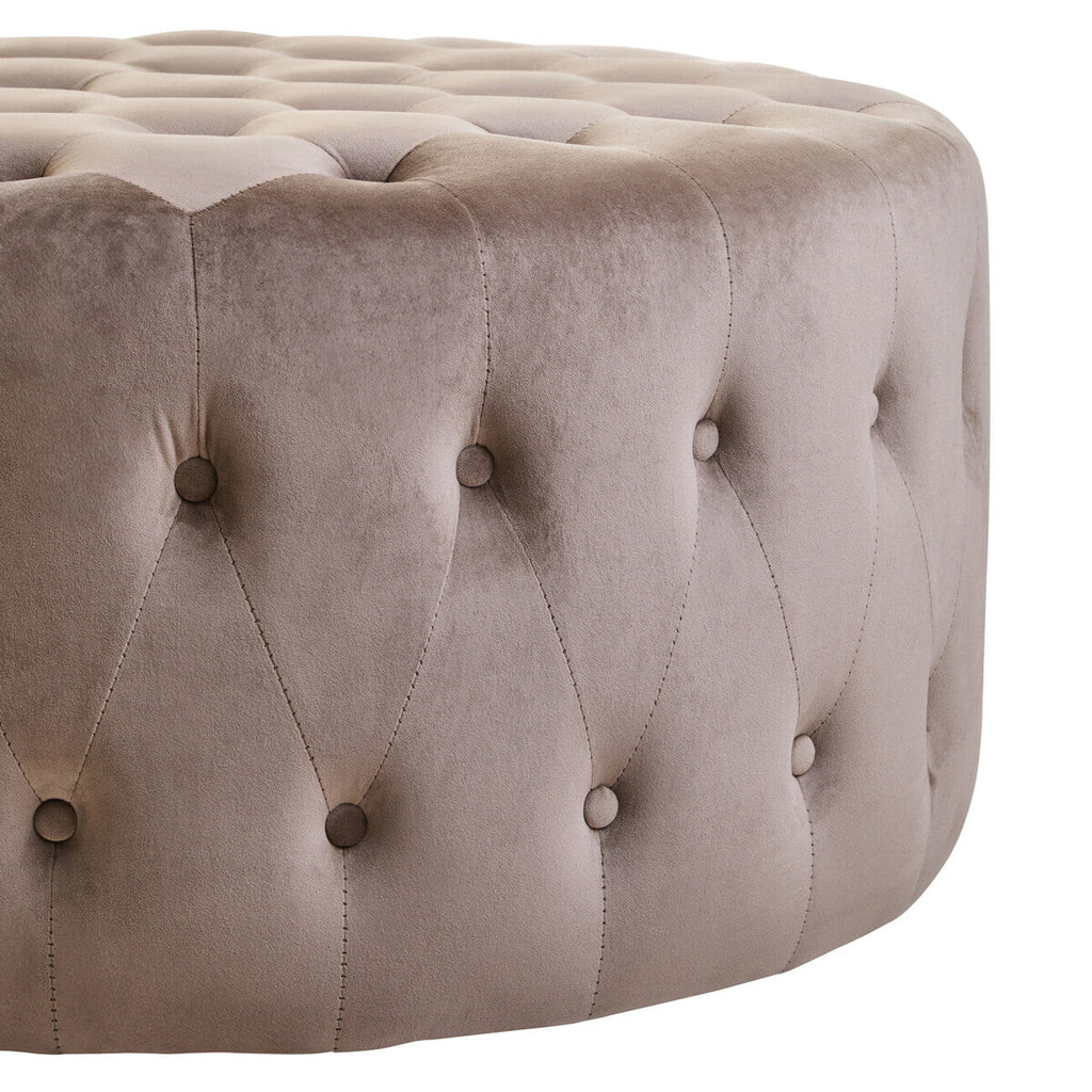 Orsina Haley Mink Velvet Round Tufted Footstool | 91cm Large Ottoman