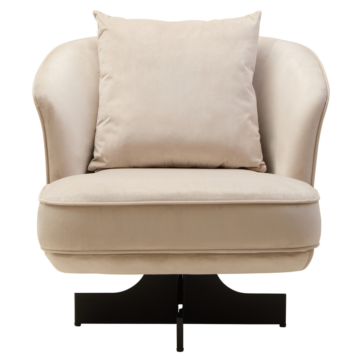 Orsina Hale Cream Velvet Swivel Chair – Modern Upholstered Accent Seat