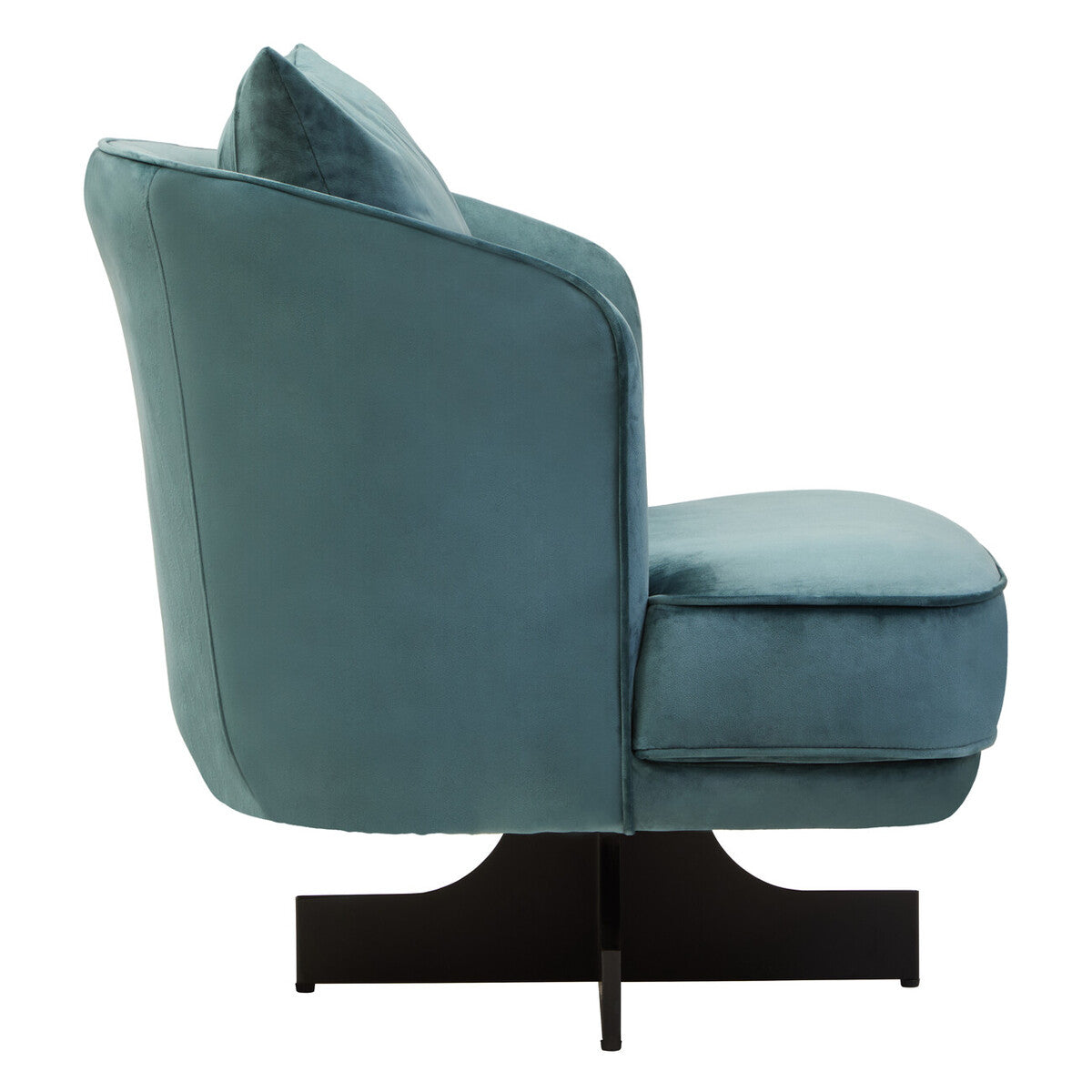 Orsina Hale Azure Velvet Swivel Chair – Modern Curved Accent Seating
