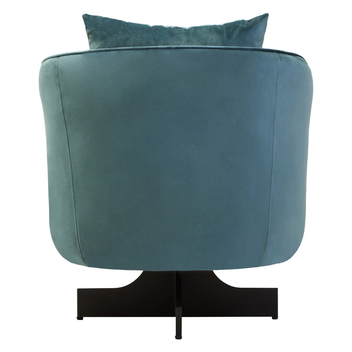 Orsina Hale Azure Velvet Swivel Chair – Modern Curved Accent Seating