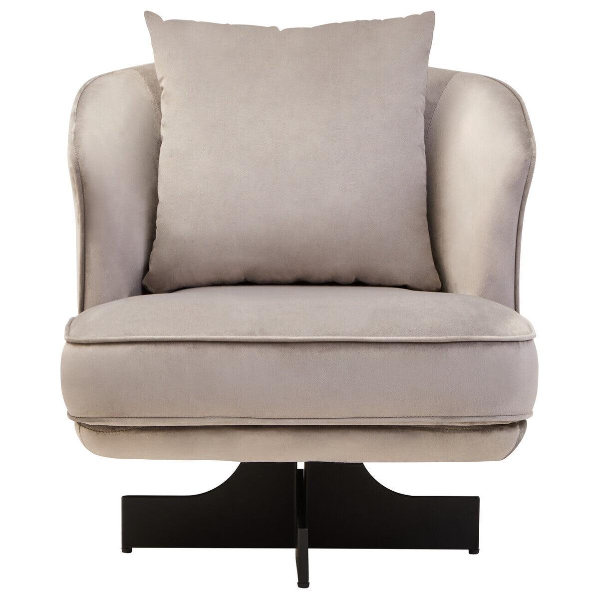 Orsina Hale Grey Velvet Swivel Chair | Modern Accent Lounge Seating