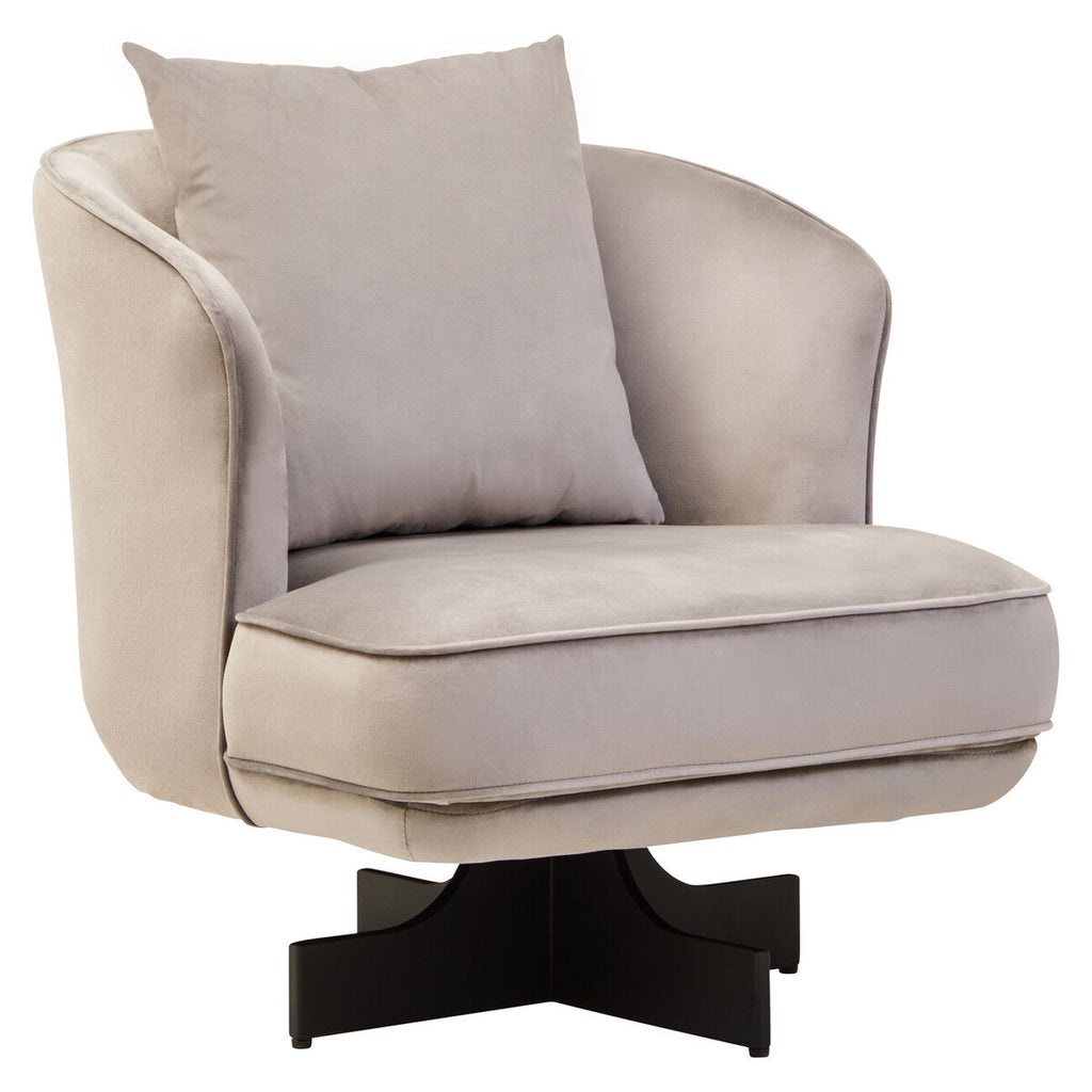 Orsina Hale Grey Velvet Swivel Chair | Modern Accent Lounge Seating